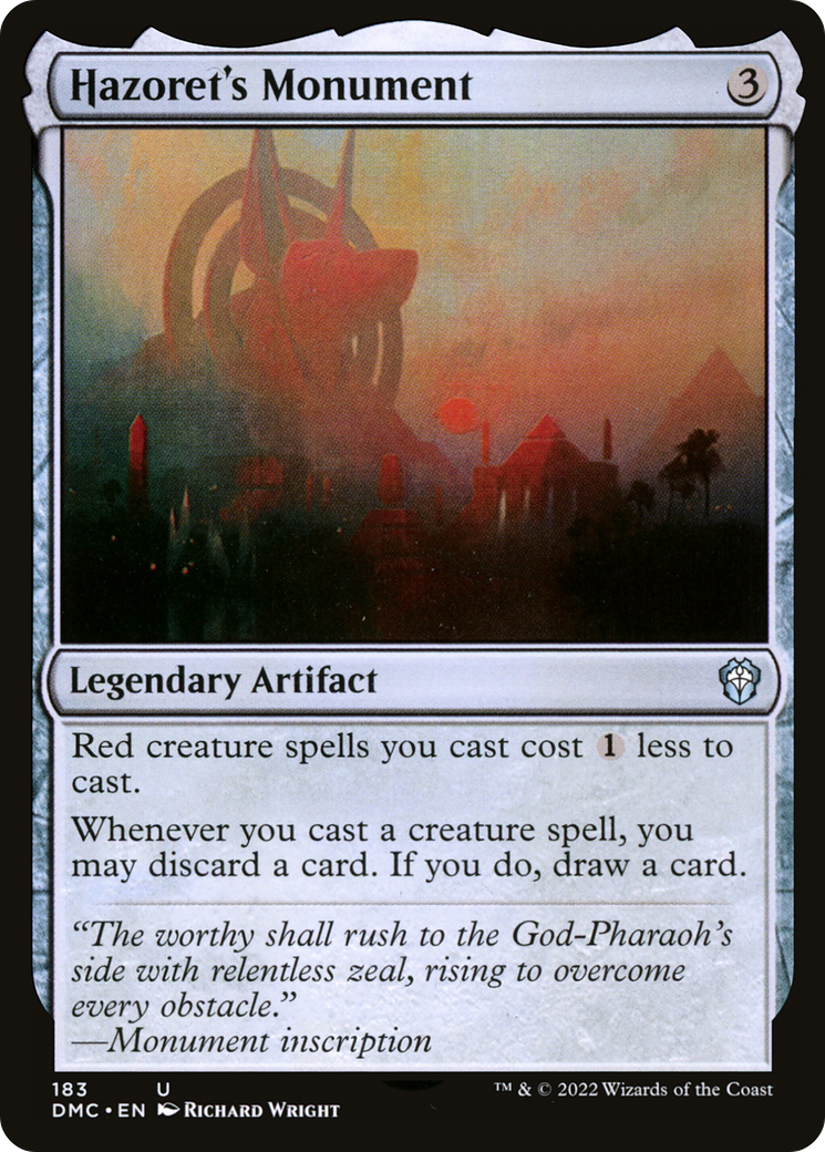 Hazoret's Monument (DMC-183) [Dominaria United Commander] MTG Single Wizards of the Coast