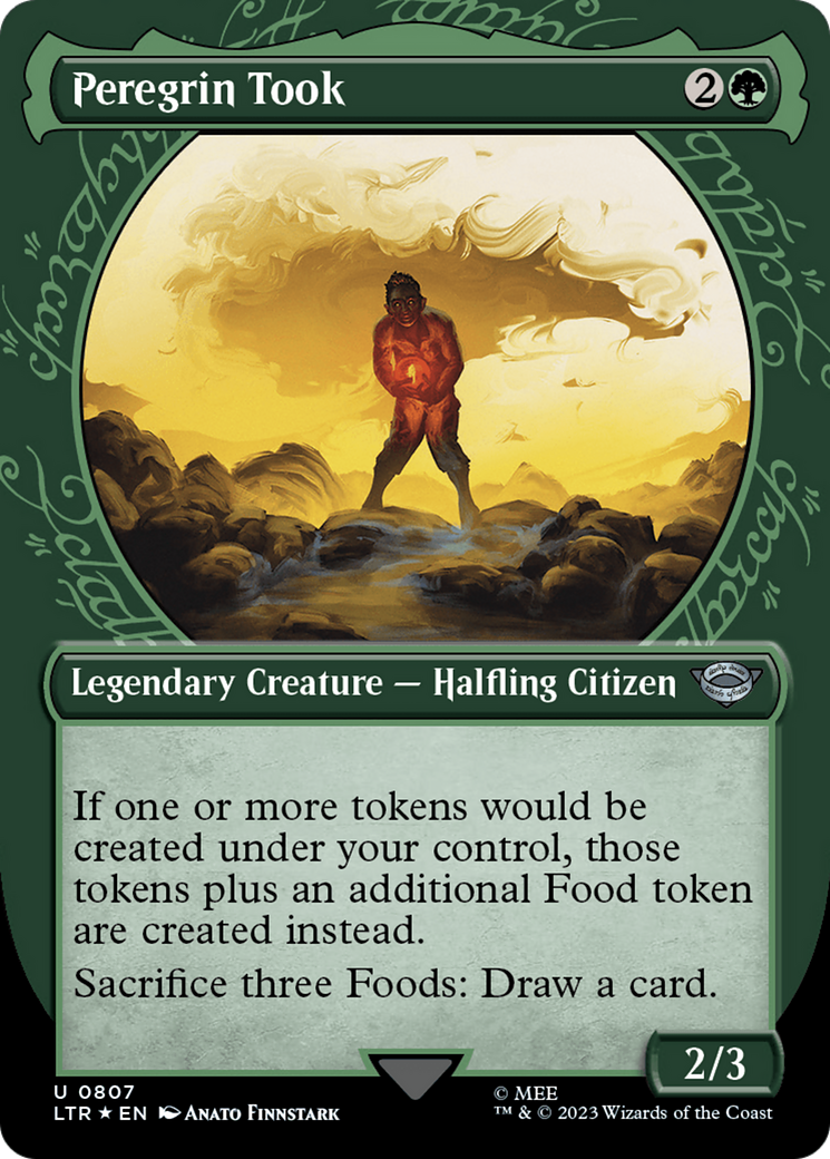 Peregrin Took (Surge Foil) (LTR-807) [The Lord of the Rings: Tales of Middle-earth] (Showcase) (Borderless) Foil MTG Single Wizards of the Coast