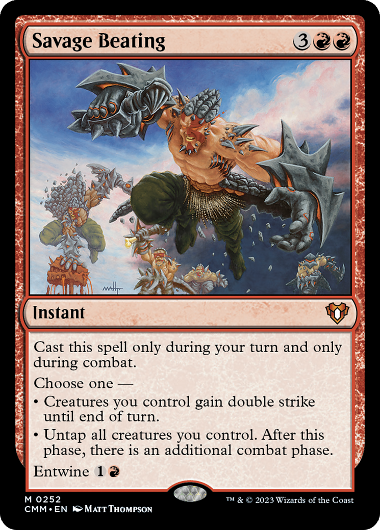 Savage Beating (CMM-252) [Commander Masters] MTG Single Wizards of the Coast