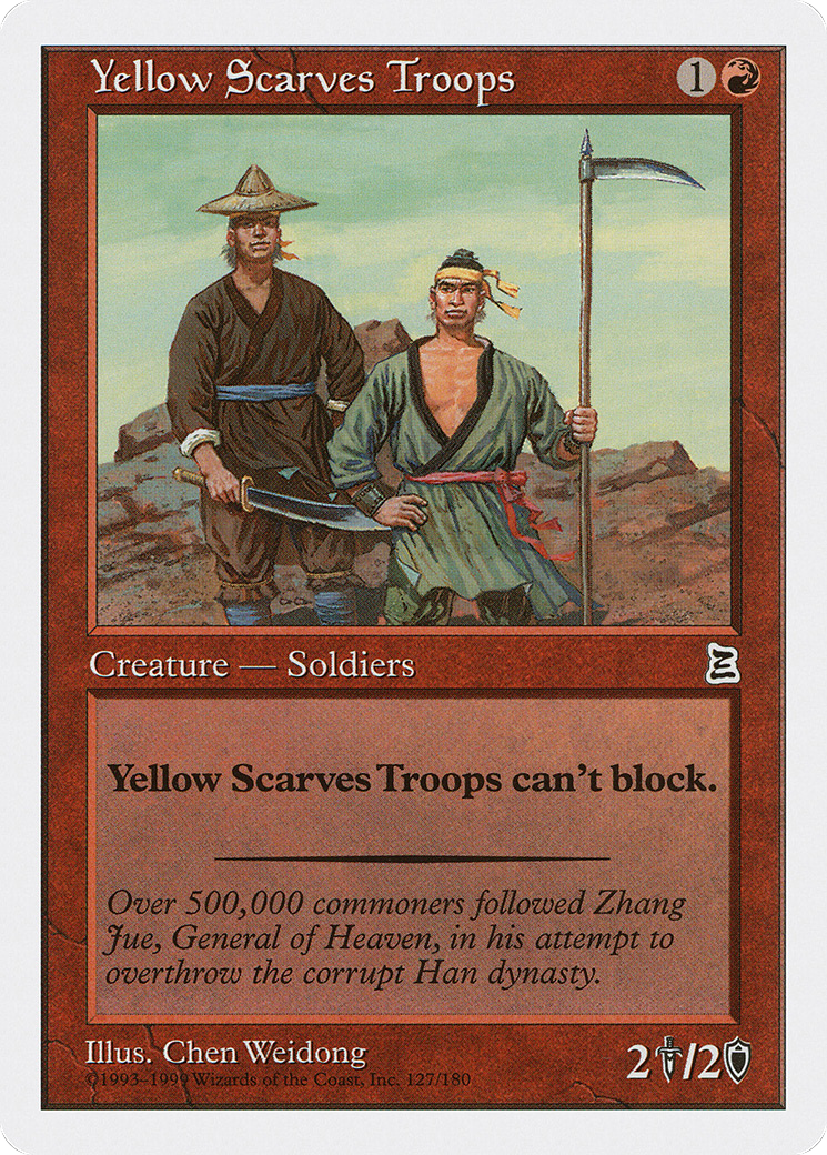 Yellow Scarves Troops (PTK-127) [Oldschool] Portal Three Kingdoms MTG Single Wizards of the Coast