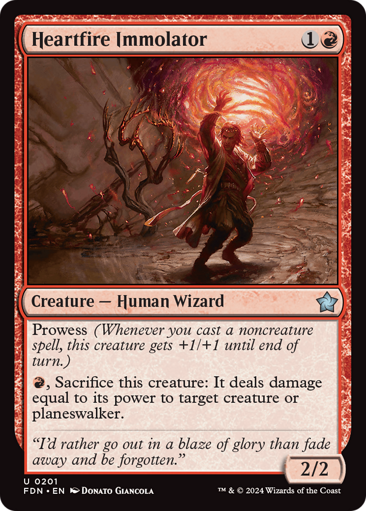 Heartfire Immolator (FDN-201) [Foundations] Foil MTG Single Wizards of the Coast