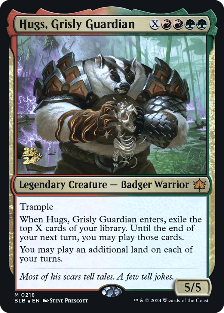Hugs, Grisly Guardian (PRE-218) [Bloomburrow Promos] Foil MTG Single Wizards of the Coast