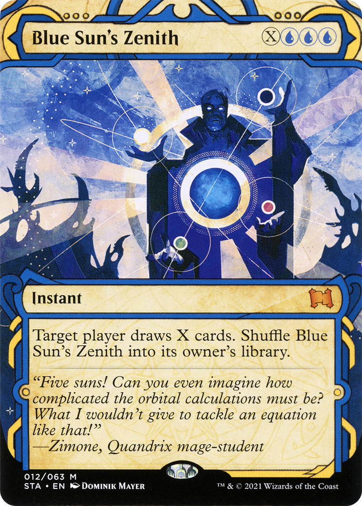 Blue Sun's Zenith (STA-012) [Strixhaven Mystical Archive] (Showcase) (Borderless) Foil MTG Single Wizards of the Coast