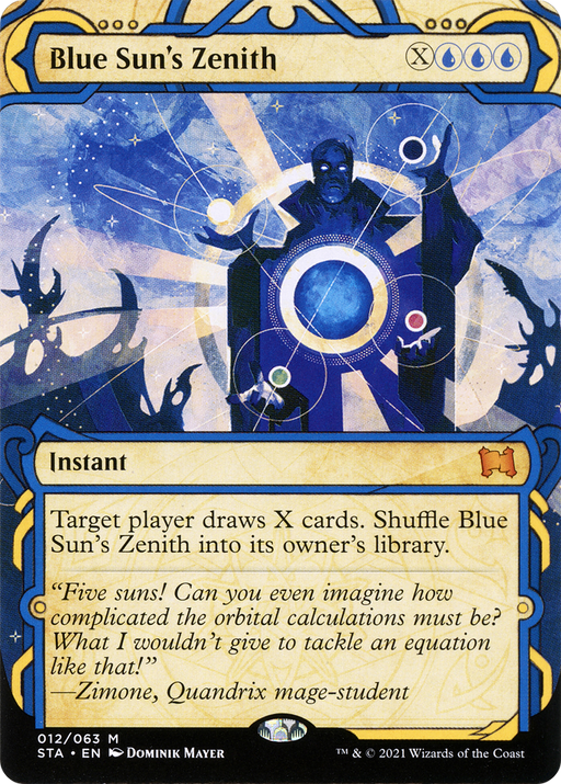 Blue Sun's Zenith (STA-012) [Strixhaven Mystical Archive] (Showcase) (Borderless) MTG Single Wizards of the Coast