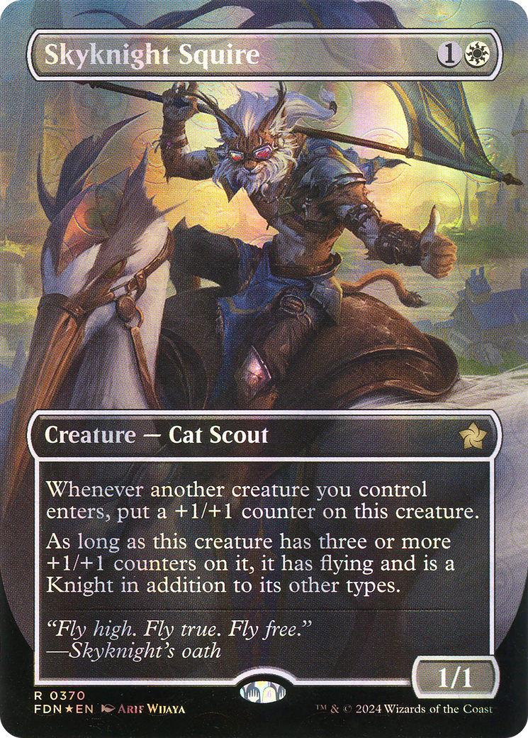 Skyknight Squire (Mana Foil) (FDN-370) [Foundations] (Borderless) Foil MTG Single Wizards of the Coast