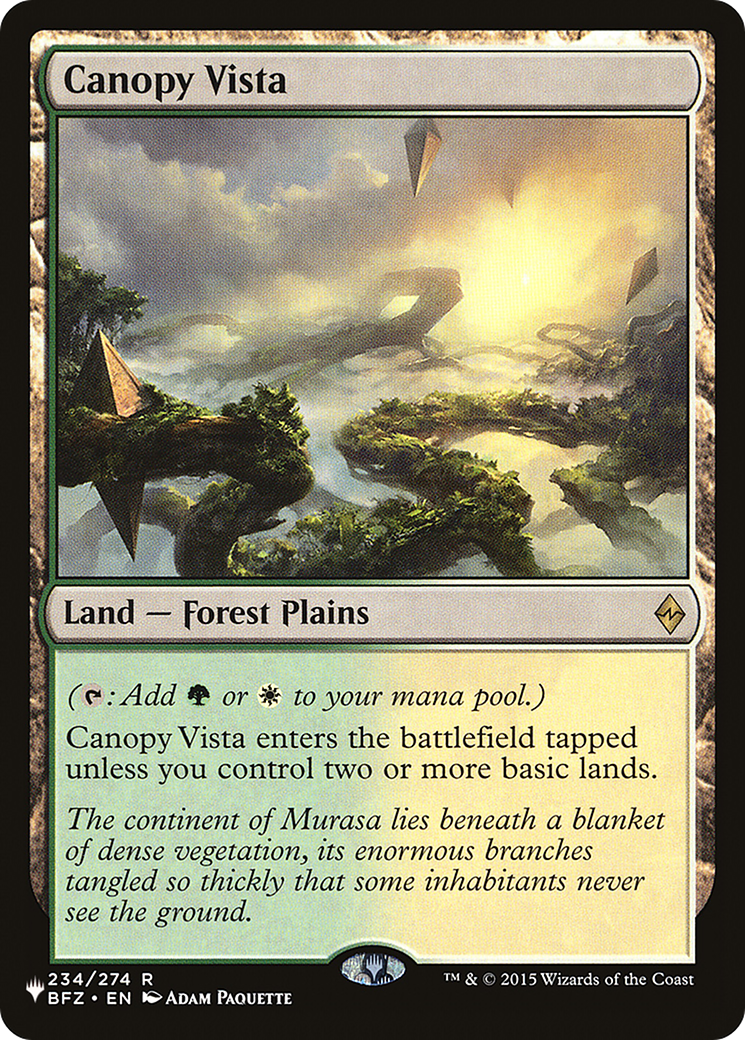 Canopy Vista (LIST-BFZ-234) [Mystery Booster] The List MTG Single Wizards of the Coast
