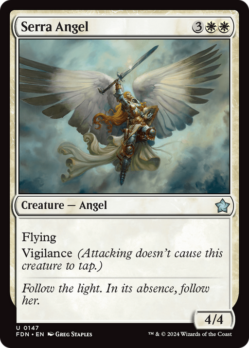 Serra Angel (FDN-147) [Foundations] Foil MTG Single Wizards of the Coast