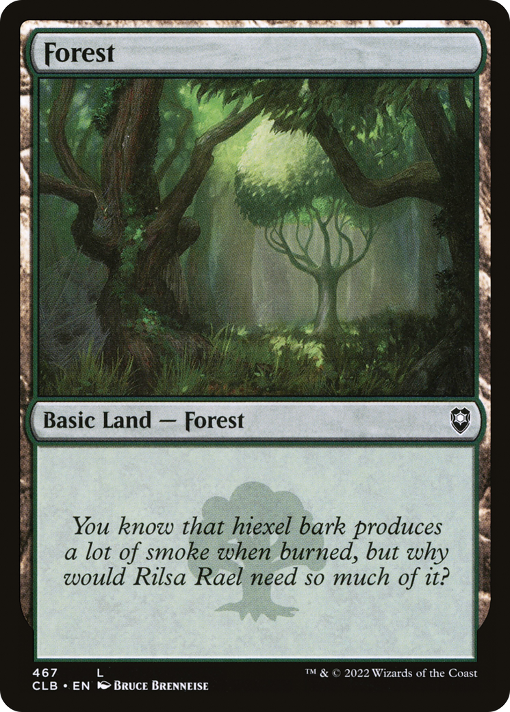 Forest (CLB-467) [Commander Legends: Battle for Baldur's Gate] Foil MTG Single Wizards of the Coast
