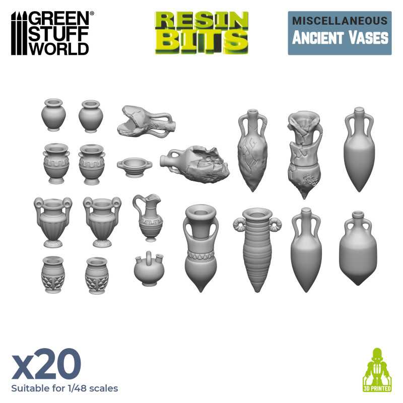 Green Stuff World: 3D printed set - Ancient Vases Model Tools & Glue Green Stuff World
