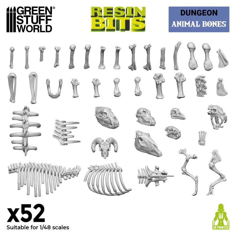 Green Stuff World: 3D printed set - Animal Bones Model Tools & Glue Green Stuff World
