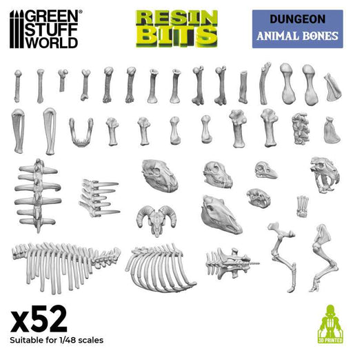 Green Stuff World: 3D printed set - Animal Bones Model Tools & Glue Green Stuff World