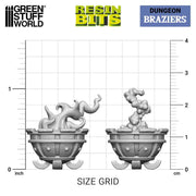 Green Stuff World: 3D printed set - Dungeon Brazier Model Tools & Glue Green Stuff World