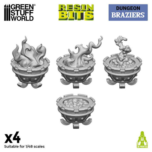 Green Stuff World: 3D printed set - Dungeon Brazier Model Tools & Glue Green Stuff World