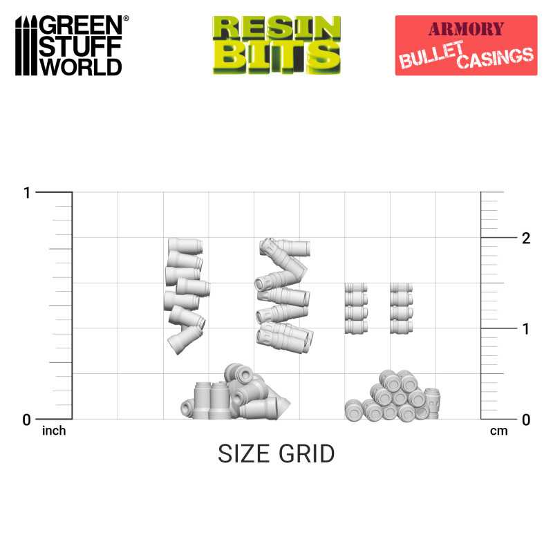Green Stuff World: 3D printed set - Bullet Casings Model Tools & Glue Green Stuff World