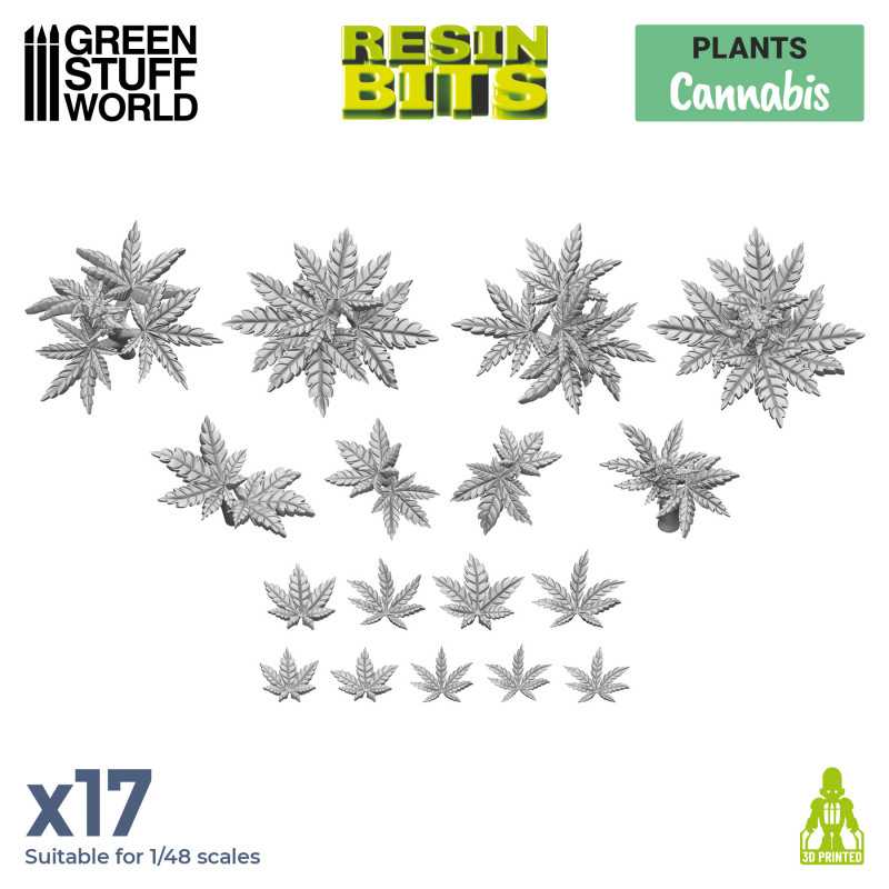 Green Stuff World: 3D printed set - Cannabis