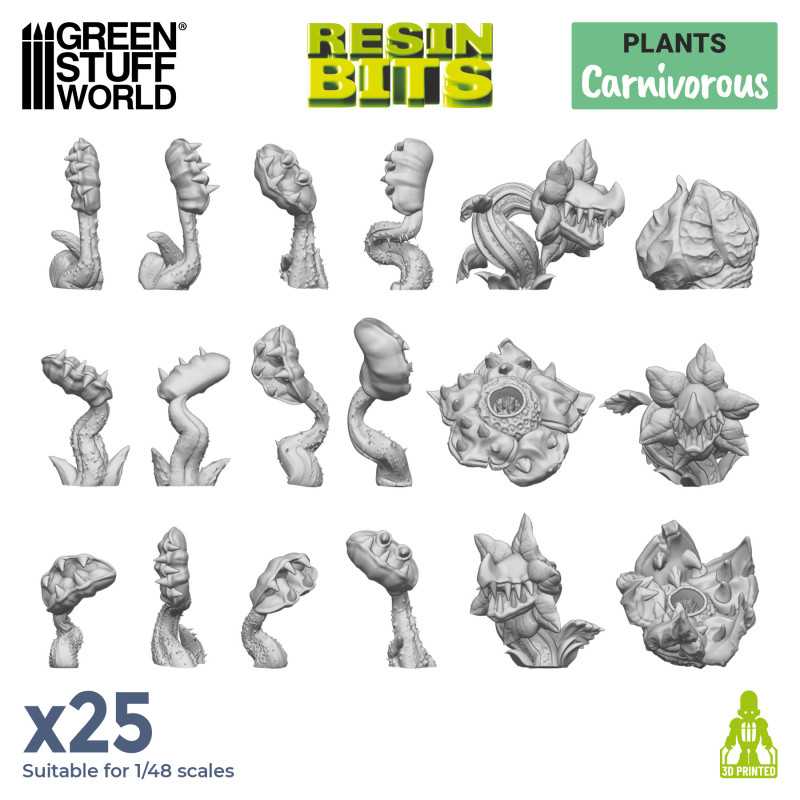 Green Stuff World: 3D printed set - Carnivorous Plants Model Tools & Glue Green Stuff World