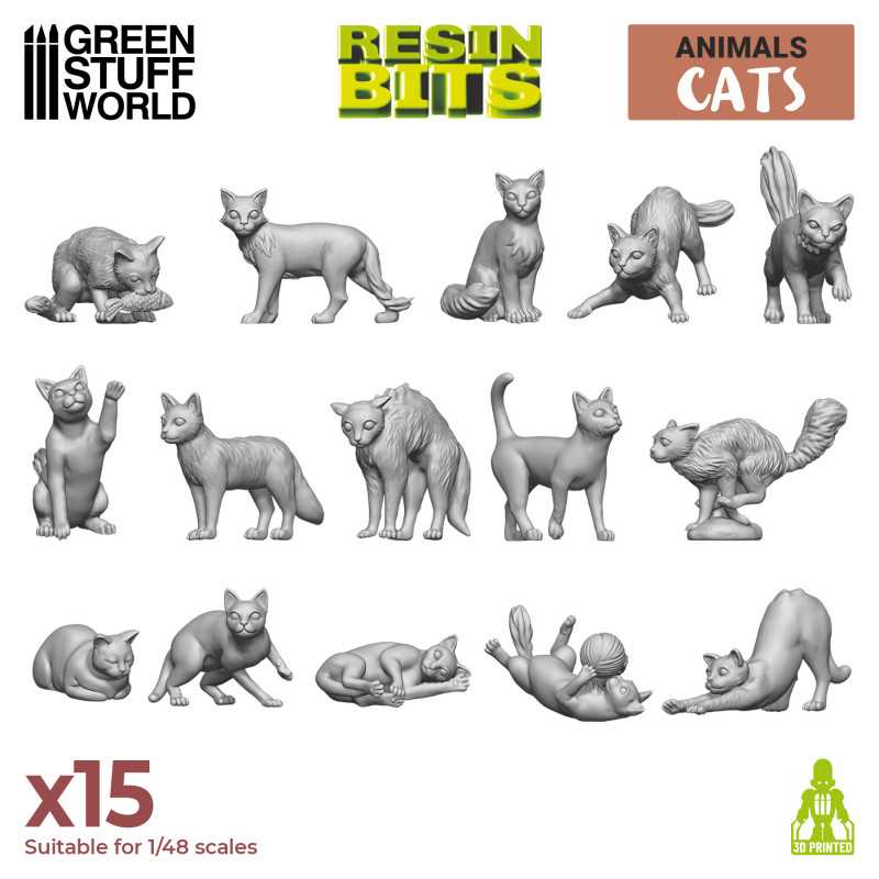 Green Stuff World: 3D printed set - Cats