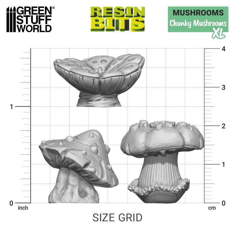 Green Stuff World: 3D printed set - Chunky Mushrooms XL Model Tools & Glue Green Stuff World