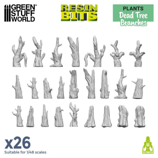 Green Stuff World: 3D printed set - Dead Tree Branches Model Tools & Glue Green Stuff World