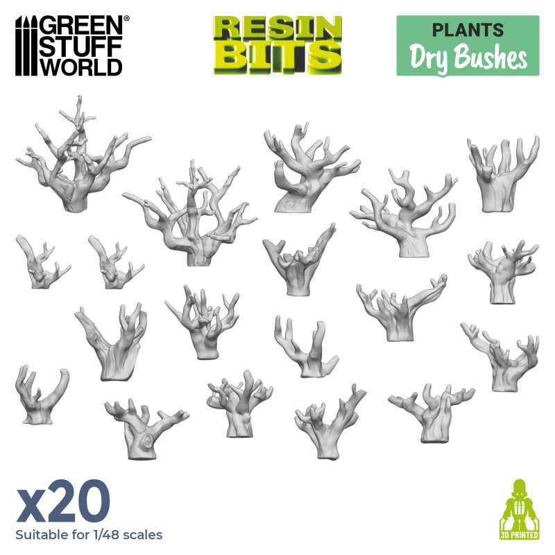 Green Stuff World: 3D printed set - Dry Bushes Model Tools & Glue Green Stuff World