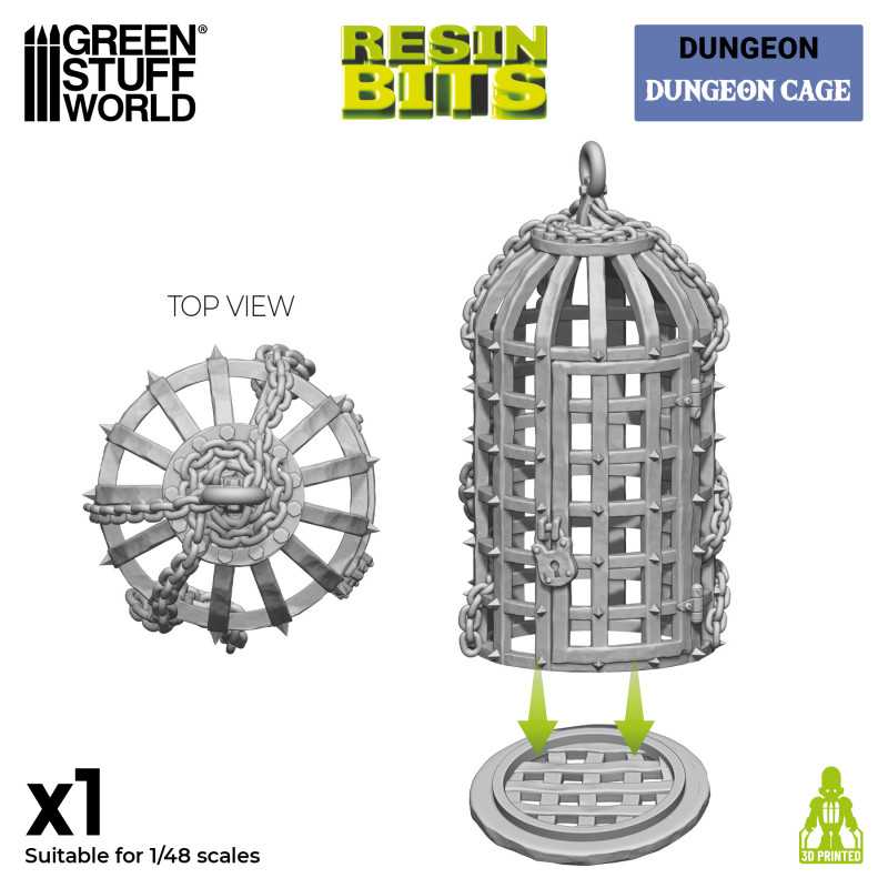 Green Stuff World: 3D printed set - Dungeon Cage Model Tools & Glue Green Stuff World