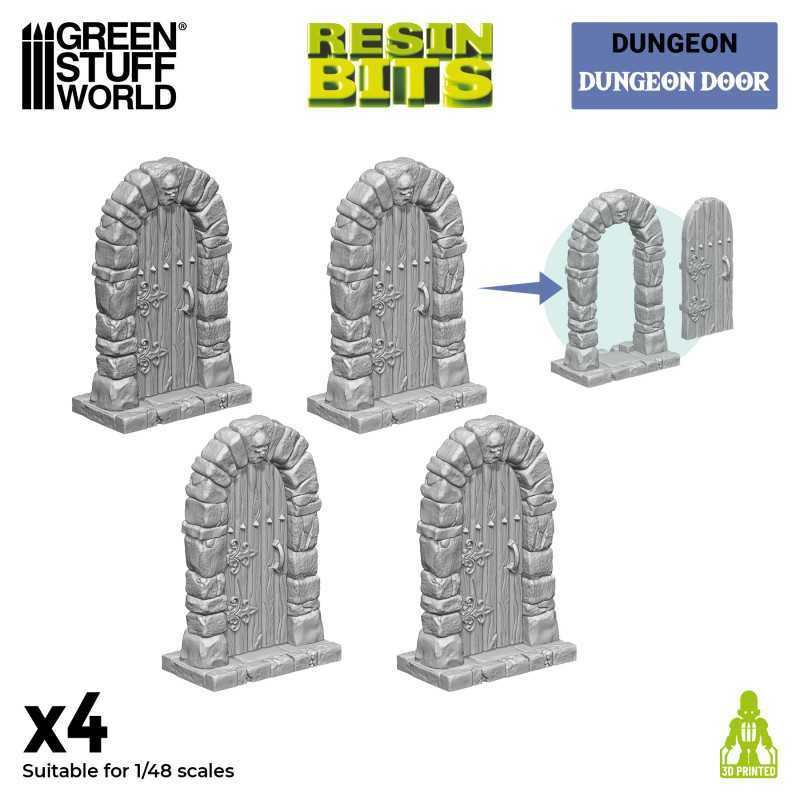 Green Stuff World: 3D printed set - Dungeon Doors Model Tools & Glue Green Stuff World