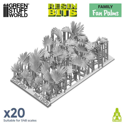 Green Stuff World: 3D printed set - Fan Palms Model Tools & Glue Green Stuff World