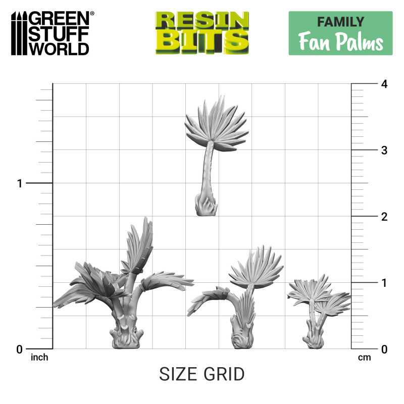 Green Stuff World: 3D printed set - Fan Palms Model Tools & Glue Green Stuff World
