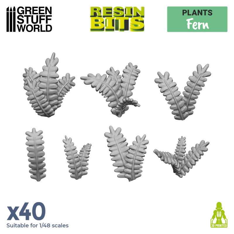 Green Stuff World: 3D printed set - Fern Leaves