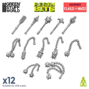 Green Stuff World: 3D printed set - Flail Weapons Model Tools & Glue Green Stuff World