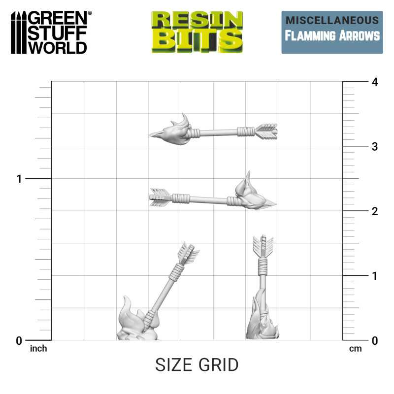 Green Stuff World: 3D printed set - Flaming Arrows Model Tools & Glue Green Stuff World