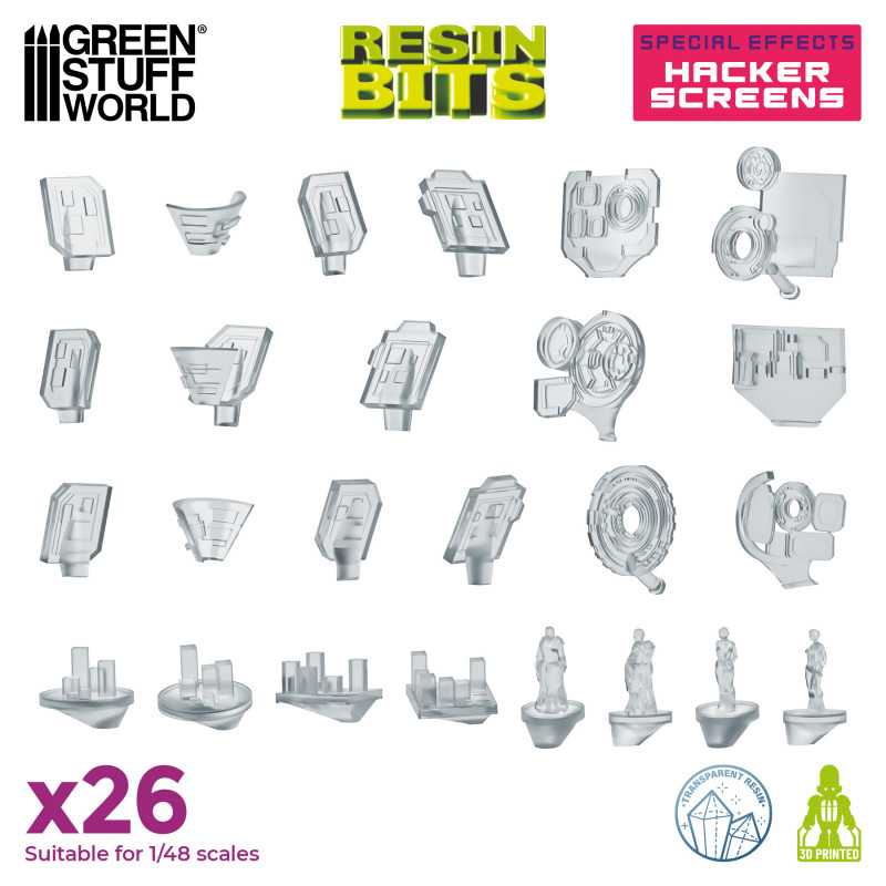 Green Stuff World: 3D printed set - Special Effects: Hacker Screens Model Tools & Glue Green Stuff World