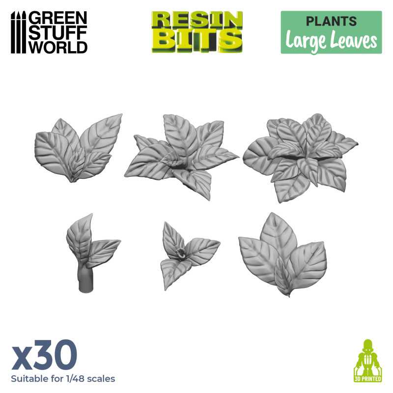 Green Stuff World: 3D printed set - Large Leaves