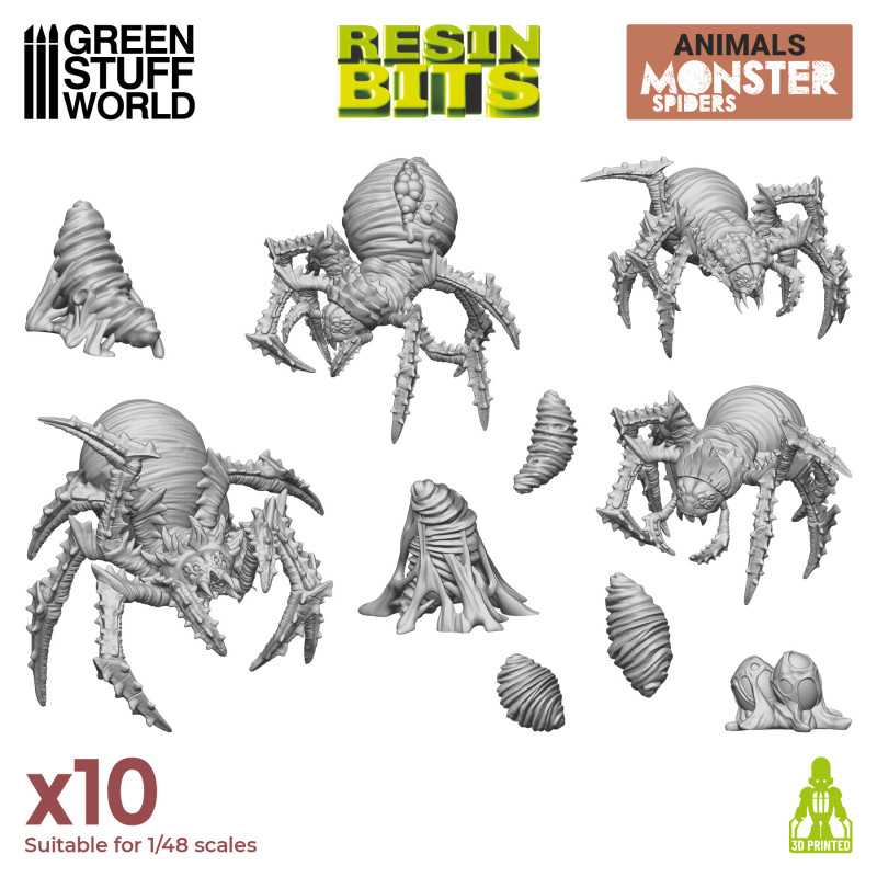 Green Stuff World: 3D printed set - Monster Spiders Model Tools & Glue Green Stuff World