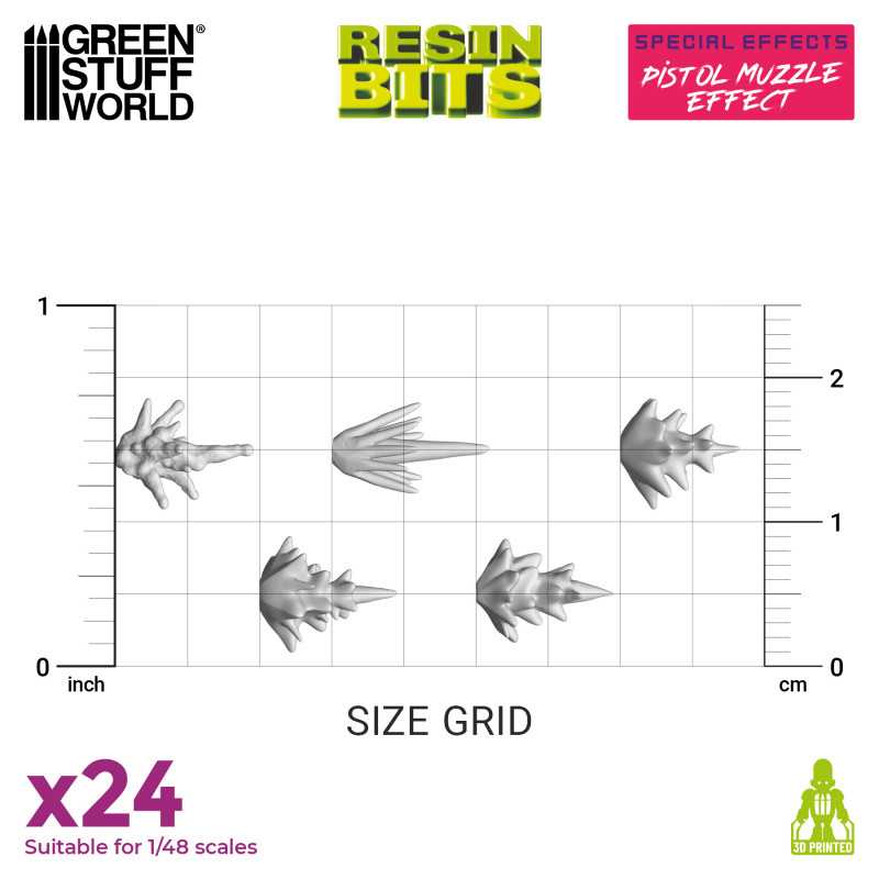 Green Stuff World: 3D printed set - Special Effects: Pistol Muzzle Flash Model Tools & Glue Green Stuff World