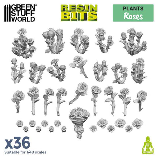 Green Stuff World: 3D printed set - Roses Model Tools & Glue Green Stuff World