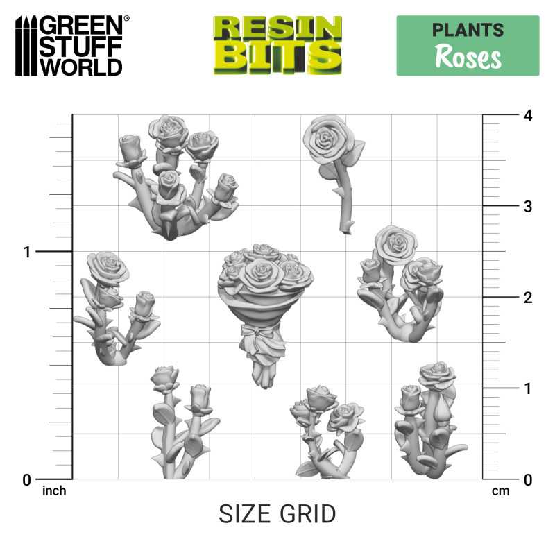 Green Stuff World: 3D printed set - Roses Model Tools & Glue Green Stuff World