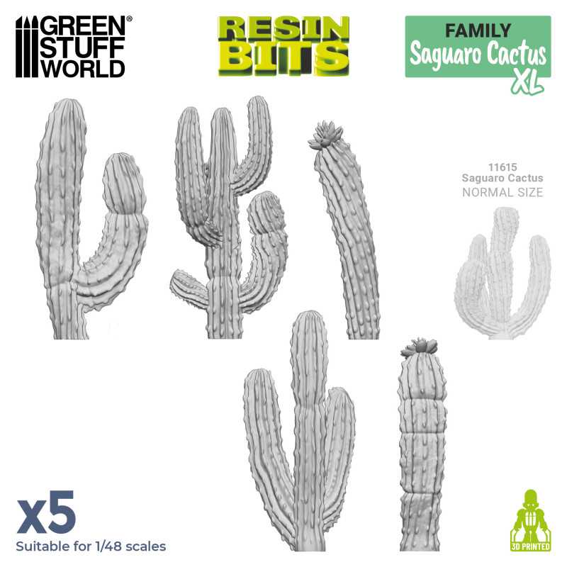 Green Stuff World: 3D printed set - Saguaro Cactus XL Model Tools & Glue Green Stuff World