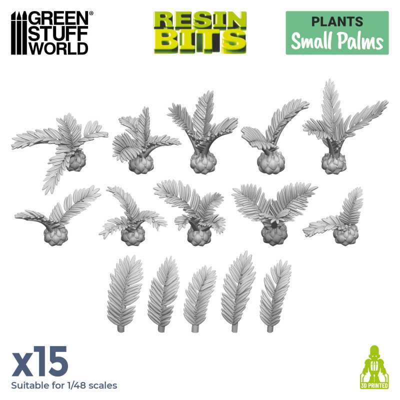 Green Stuff World: 3D printed set - Small Palms Model Tools & Glue Green Stuff World