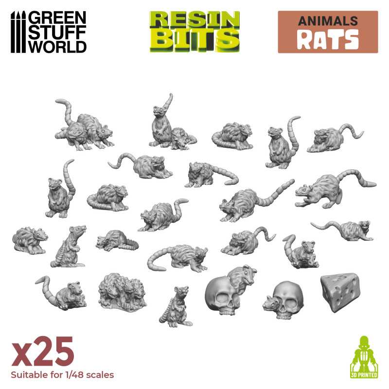 Green Stuff World: 3D printed set - Small Rats