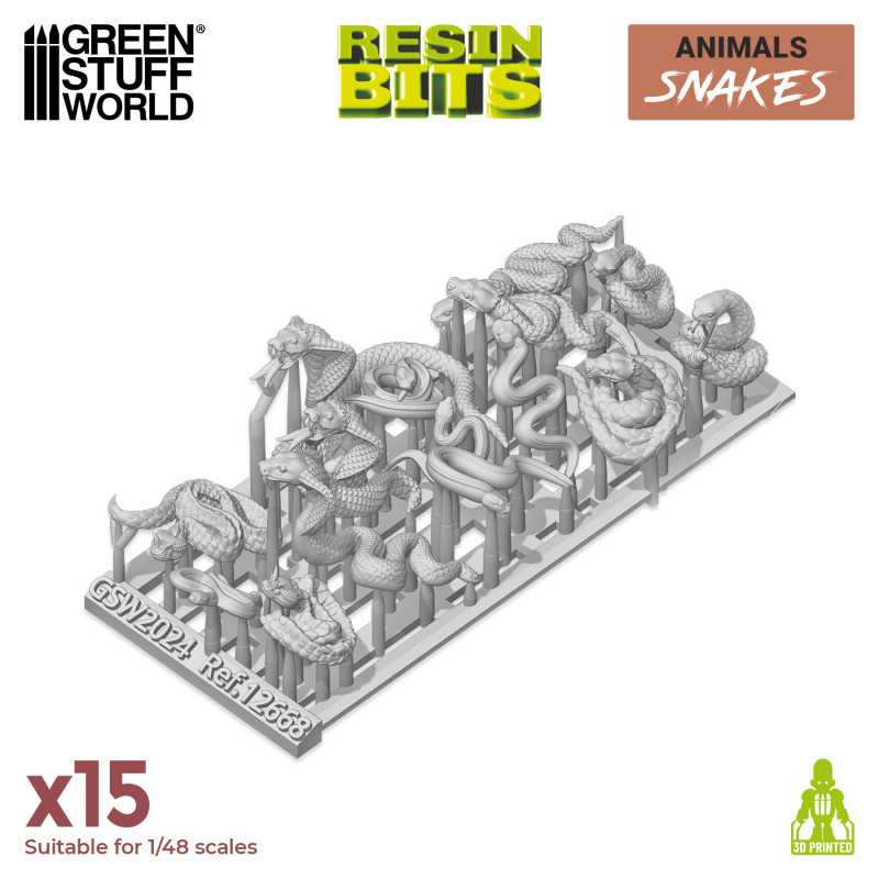 Green Stuff World: 3D printed set - Snakes Model Tools & Glue Green Stuff World