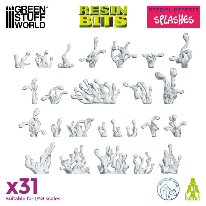 Green Stuff World: 3D printed set - Special Effects: Splash Effect Model Tools & Glue Green Stuff World