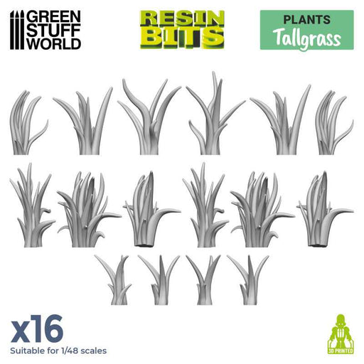 Green Stuff World: 3D printed set - Tall Grass Basing Materials Green Stuff World