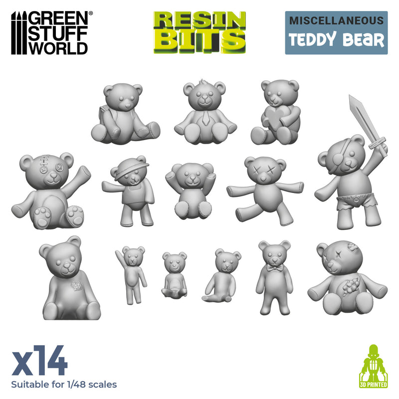 Green Stuff World: 3D printed set - Teddy Bear Resin Set 1:48-1:35