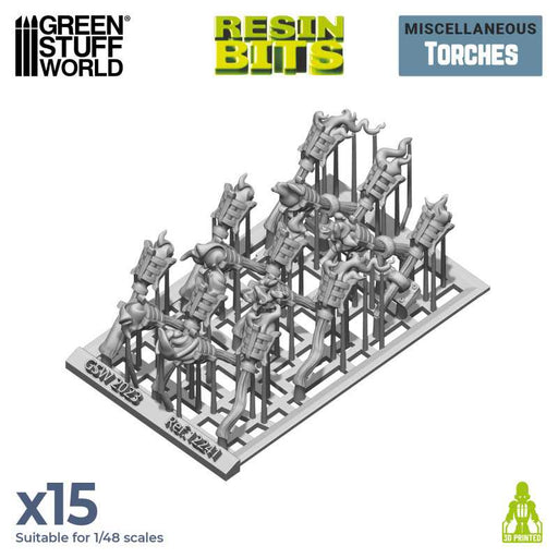 Green Stuff World: 3D printed set - Torches Model Tools & Glue Green Stuff World