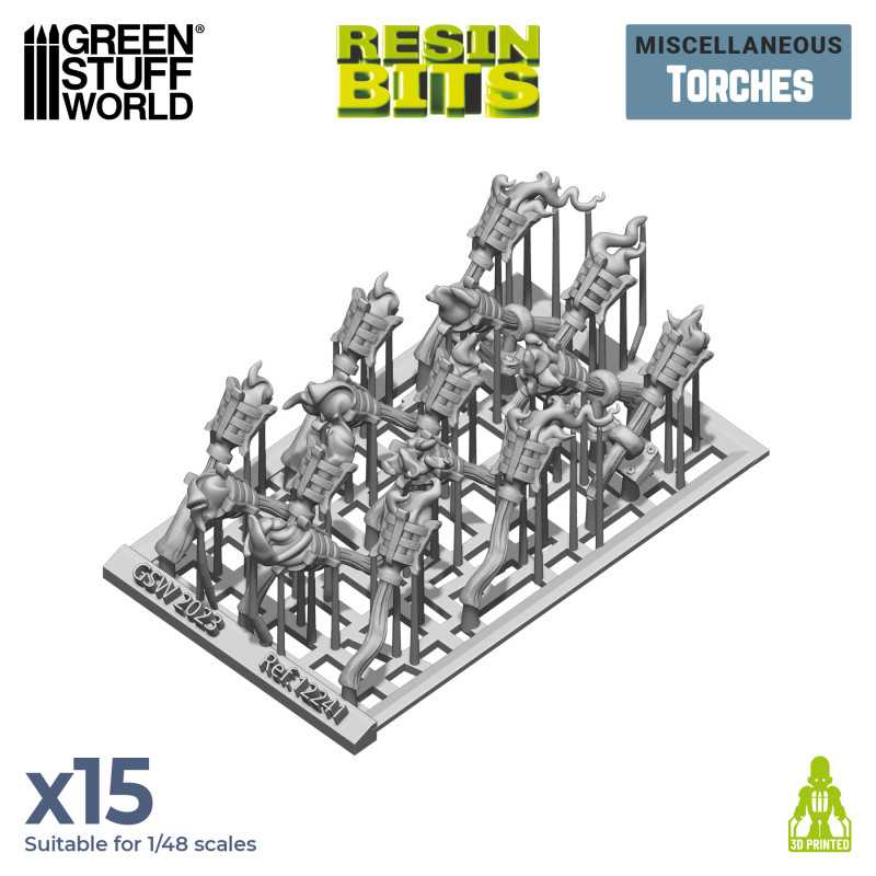 Green Stuff World: 3D printed set - Torches