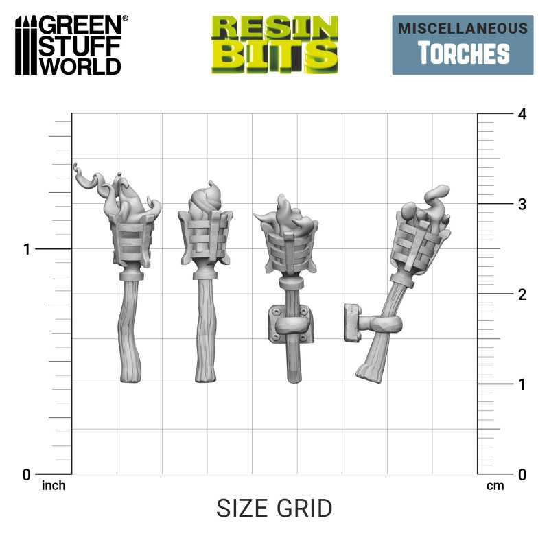 Green Stuff World: 3D printed set - Torches Model Tools & Glue Green Stuff World