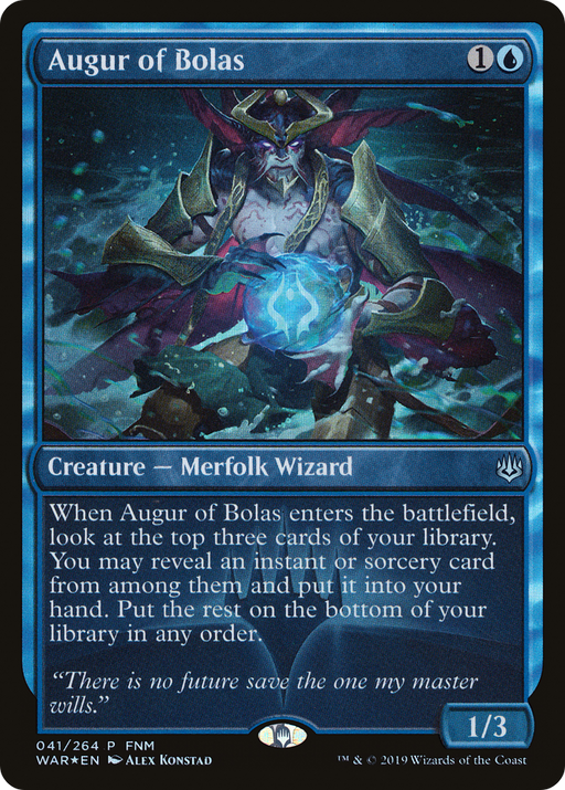 Augur of Bolas (FNM-041) [War of the Spark Promos] Foil MTG Single Wizards of the Coast