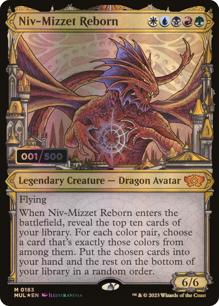 Niv-Mizzet Reborn (Serial Numbered) (MUL-183) [Multiverse Legends] (Showcase) Foil MTG Single Wizards of the Coast