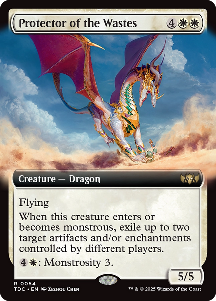 Protector of the Wastes (Extended Art) (TDC-054) [Commander: Tarkir: Dragonstorm]: (Extended Art) MTG Single Wizards of the Coast